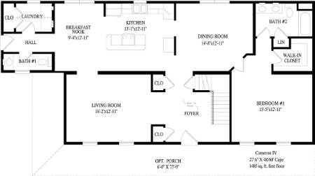 Cameron IV Modular Home Floor Plan First Floor